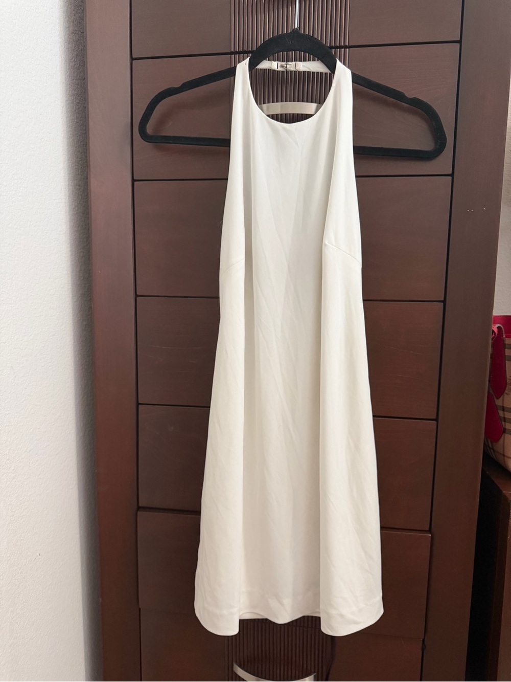 Laundry by Shelly Segal White Halter Shift Dress with Waist Tie